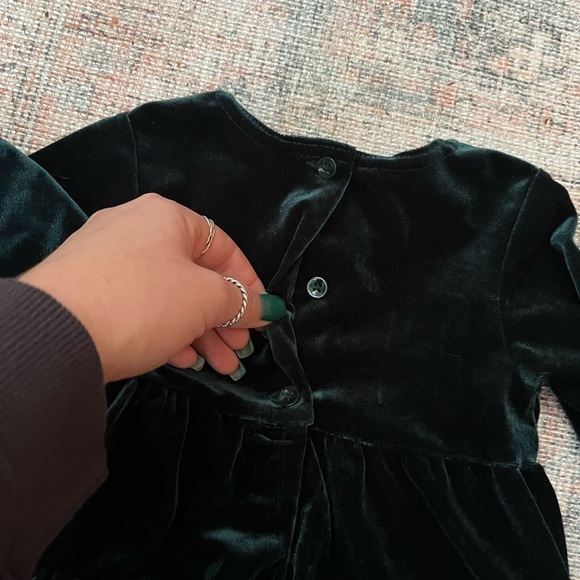 Emerald Green Holiday Dress- 24 months - Picture 6 of 8